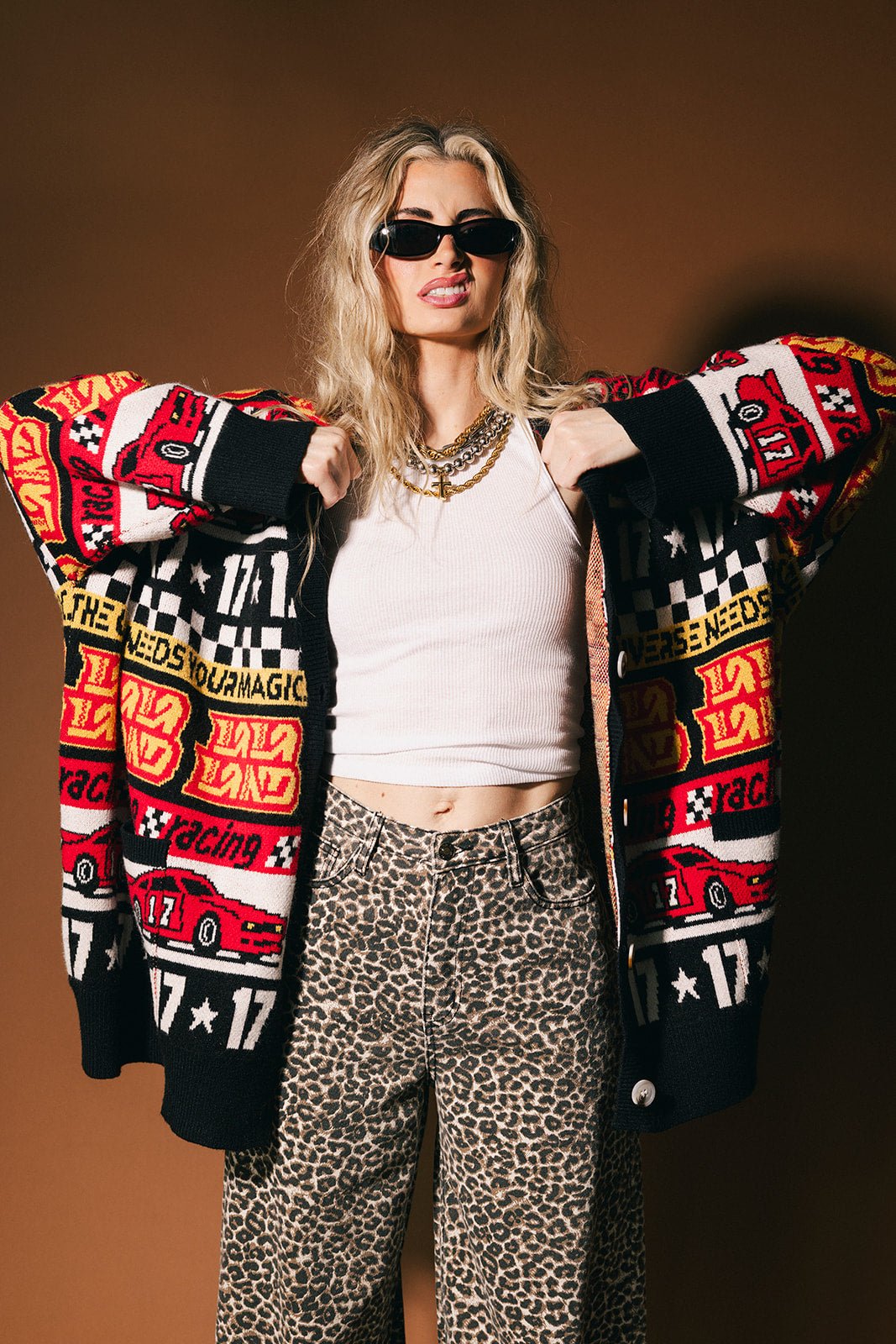 Vroom Vroom Oversized Cardigan - Dressed in Lala