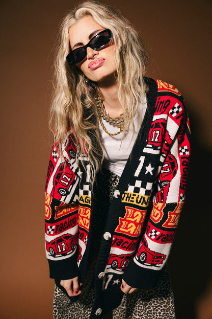 Vroom Vroom Oversized Cardigan - Dressed in Lala
