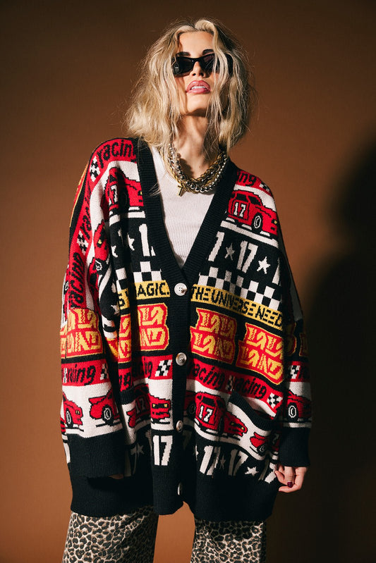 Vroom Vroom Oversized Cardigan - Dressed in Lala