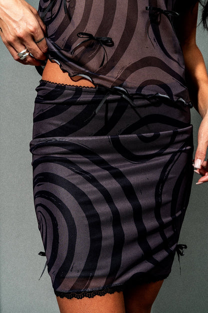 Weird Girls Club Swirl Mesh Mini Skirt - Dressed in Lala