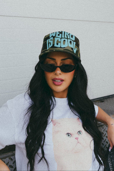 Weird Is Cool Camo Trucker Hat – Dressed in Lala