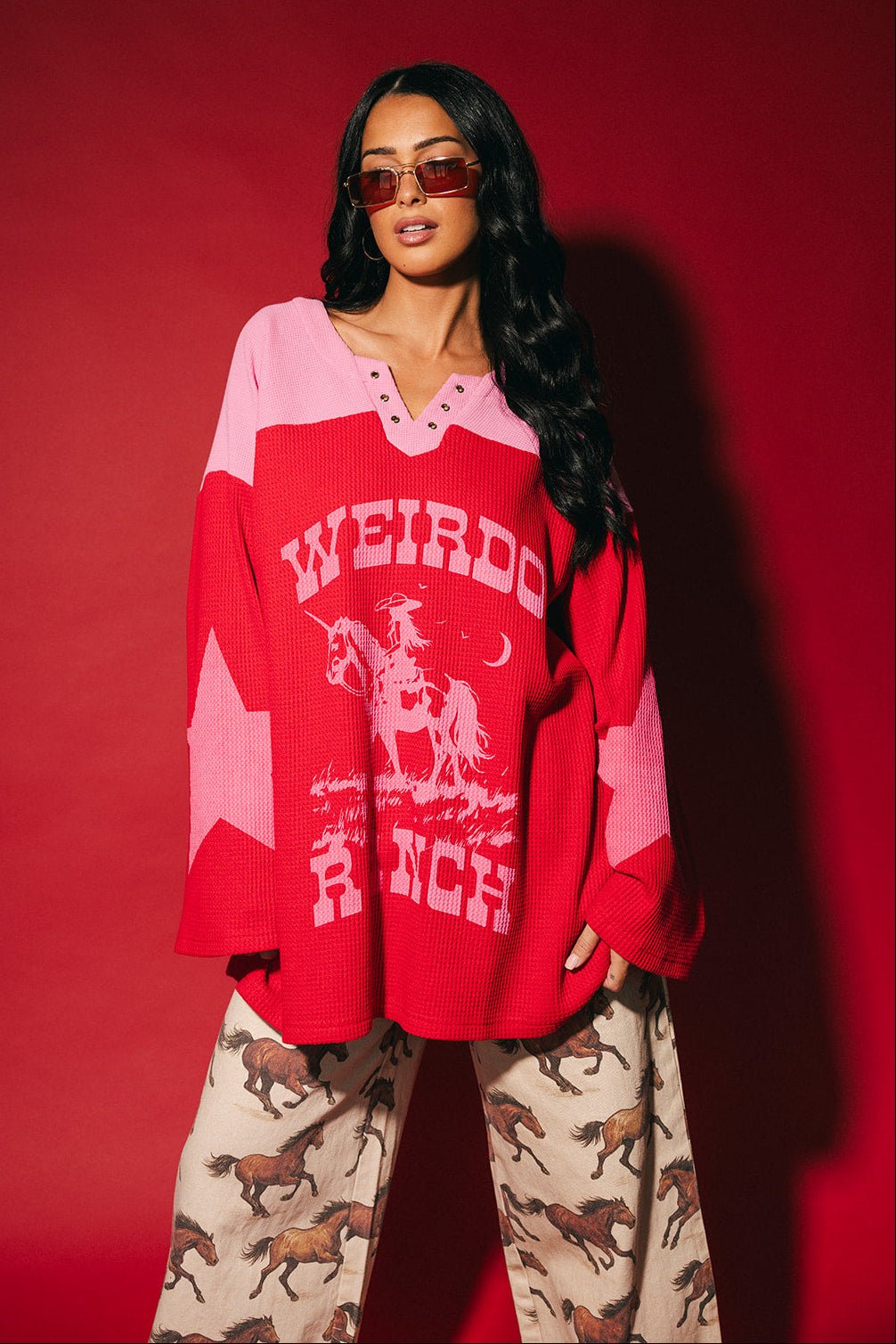 Weirdo Ranch Waffle Knit Hockey Jersey - Dressed in Lala