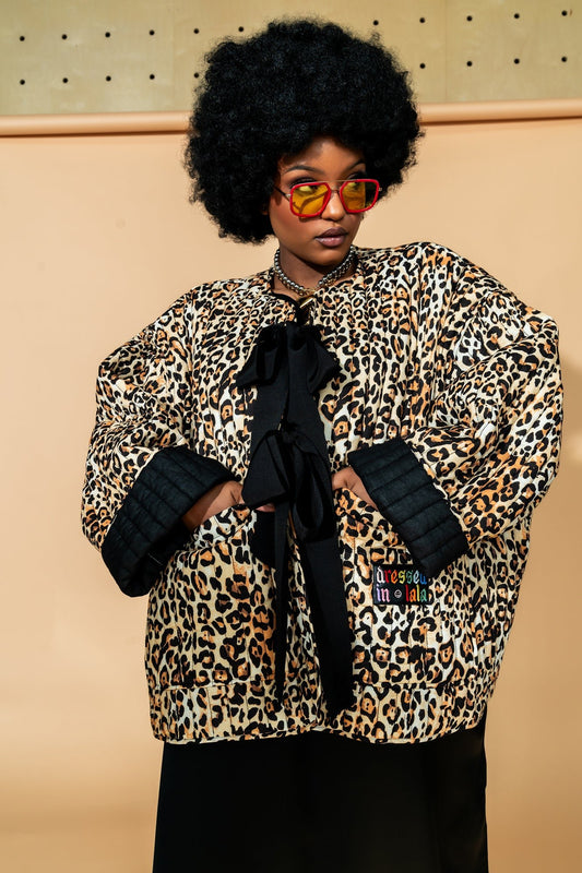 Welcome to Lalaland Quilted Leopard Oversized Jacket - Dressed in Lala