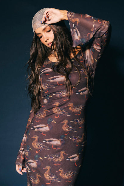 We're All Mad Here Mesh Dress in Lucky Duck - Dressed in Lala