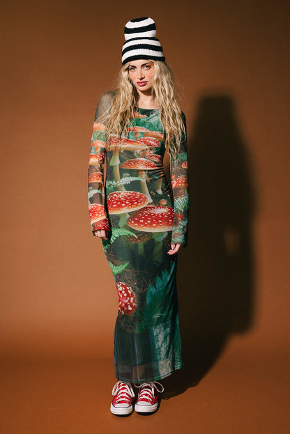 We're All Mad Here Mesh Mushroom Dress - Dressed in Lala