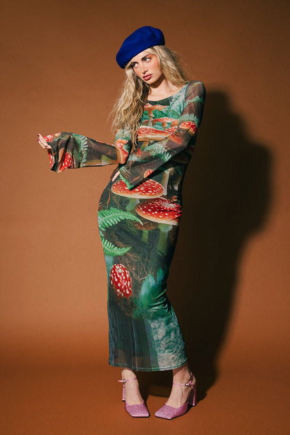 We're All Mad Here Mesh Mushroom Dress - Dressed in Lala