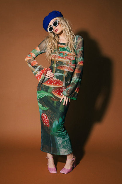 We're All Mad Here Mesh Mushroom Dress - Dressed in Lala