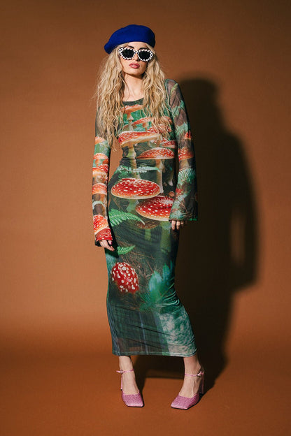 We're All Mad Here Mesh Mushroom Dress - Dressed in Lala