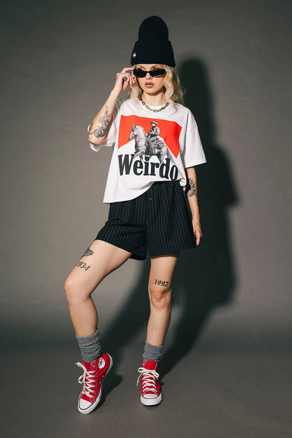 Wild Weirdo Boxy Tee in White - Dressed in Lala