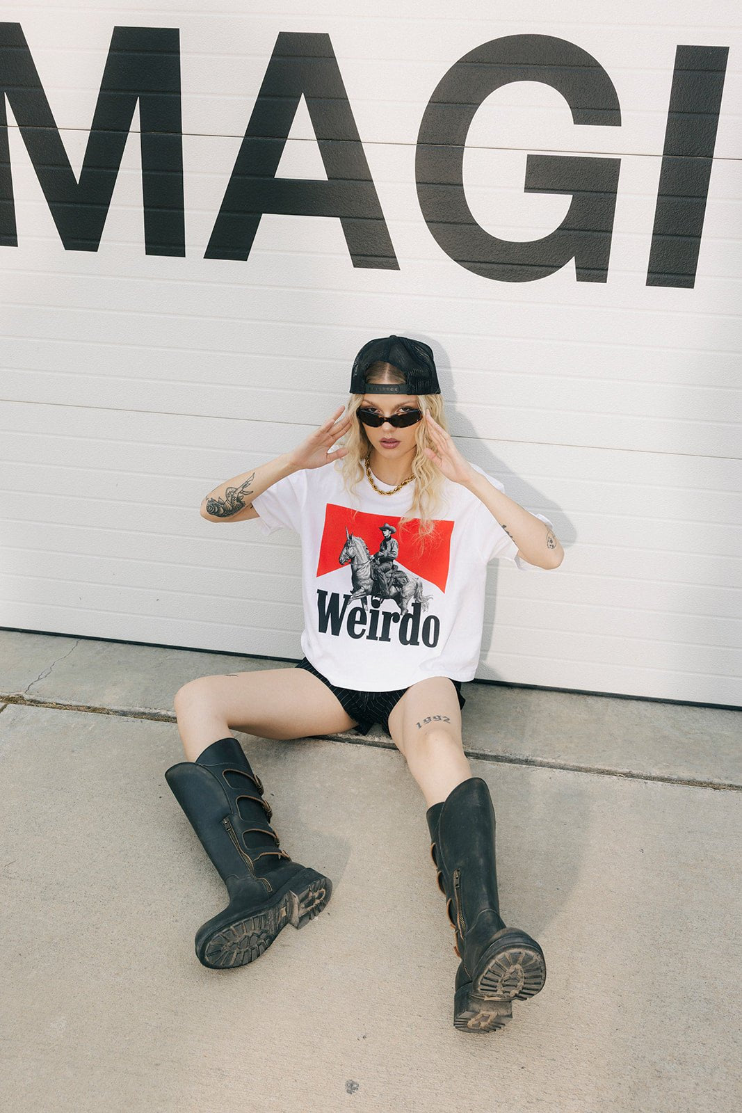 Wild Weirdo Boxy Tee in White - Dressed in Lala