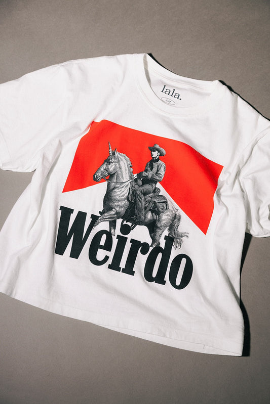 Wild Weirdo Boxy Tee in White - Dressed in Lala