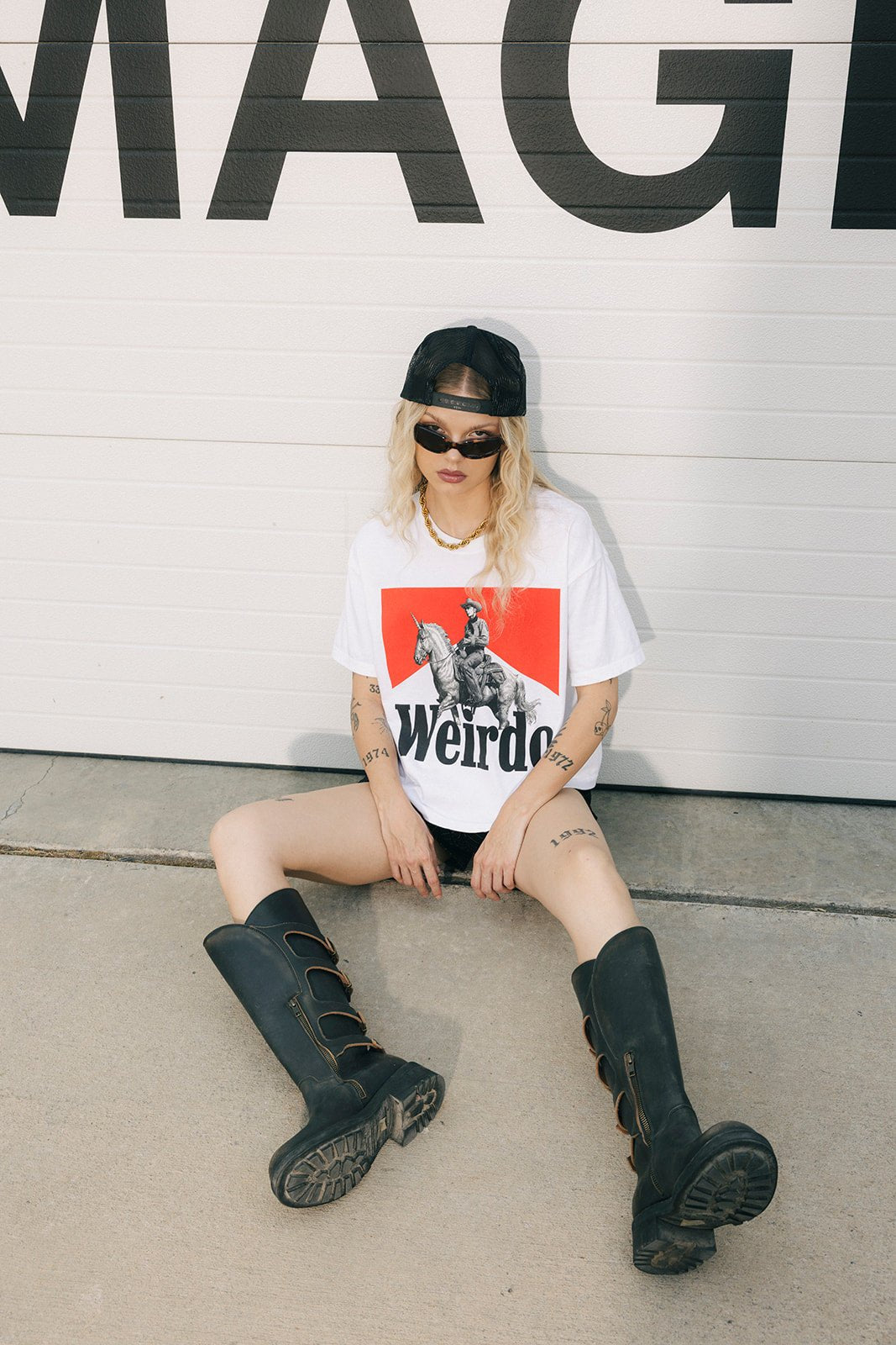 Wild Weirdo Boxy Tee in White - Dressed in Lala
