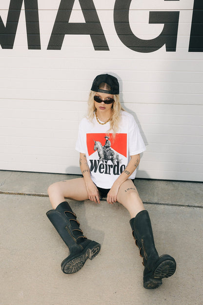 Wild Weirdo Boxy Tee in White - Dressed in Lala