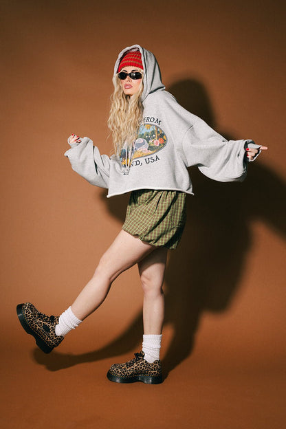 Wish You Were Here Unicorn Cropped Boxy Hoodie - Dressed in Lala