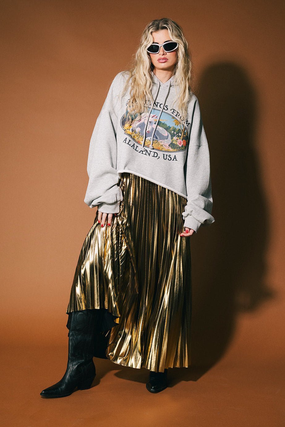 Wish You Were Here Unicorn Cropped Boxy Hoodie - Dressed in Lala