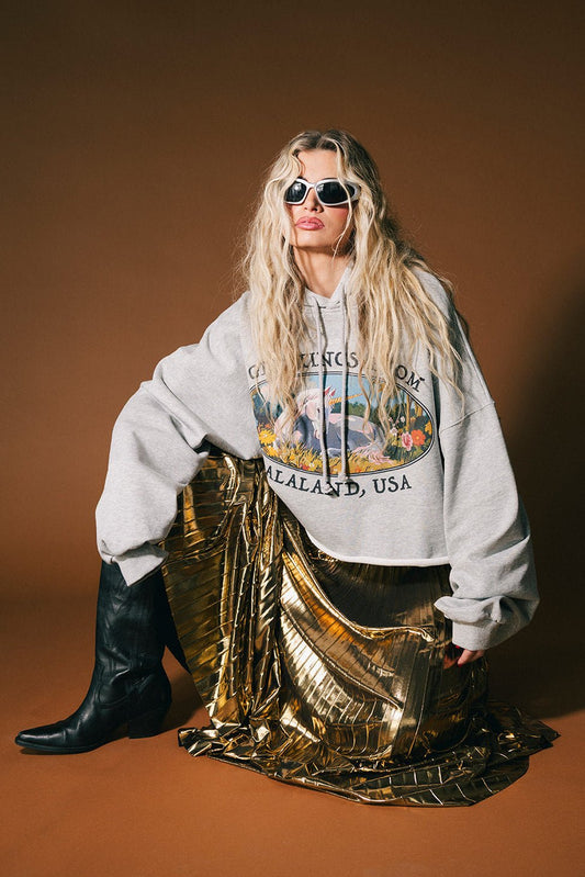 Wish You Were Here Unicorn Cropped Boxy Hoodie - Dressed in Lala