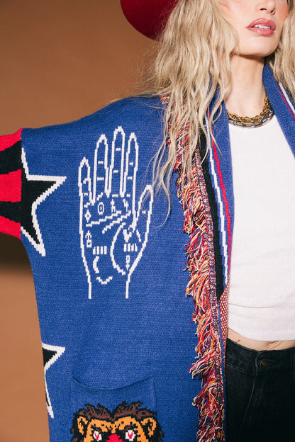 You Can Have it All Luxe Fringe Blanket Cardigan - Dressed in Lala