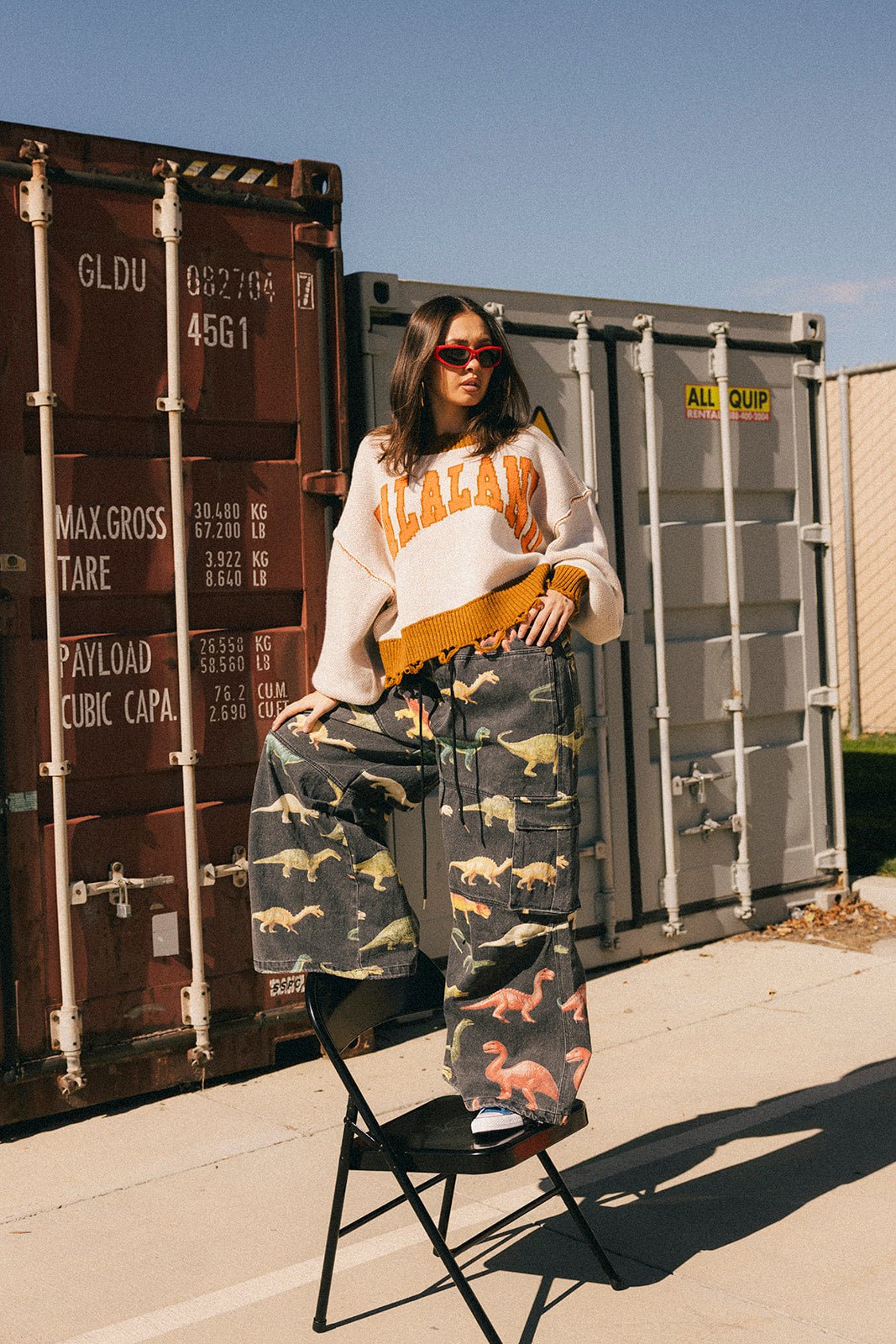 You Don't Own Me Ultra Wide Leg Cargo Pants in Dino Delirium - Dressed in Lala