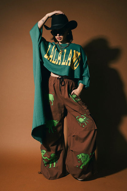You Don't Own Me Ultra Wide Leg Cargo Pants in Star Signs *PREORDER* - Dressed in Lala