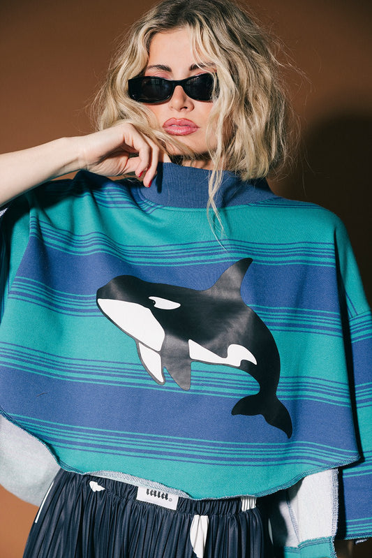 Your Dad's Vintage Sweatshirt (But Better) in Killer Whale Stripes - Dressed in Lala