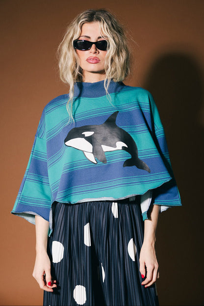 Your Dad's Vintage Sweatshirt (But Better) in Killer Whale Stripes - Dressed in Lala