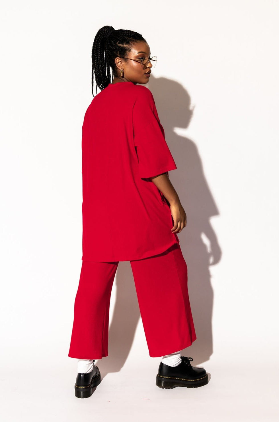 Lex Ribbed Playsuit in Cherry Red Dressed in Lala