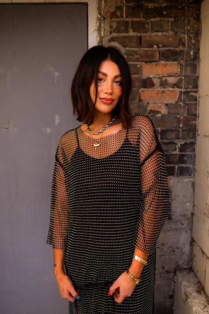 Mirrorball Mesh Dress + Slip