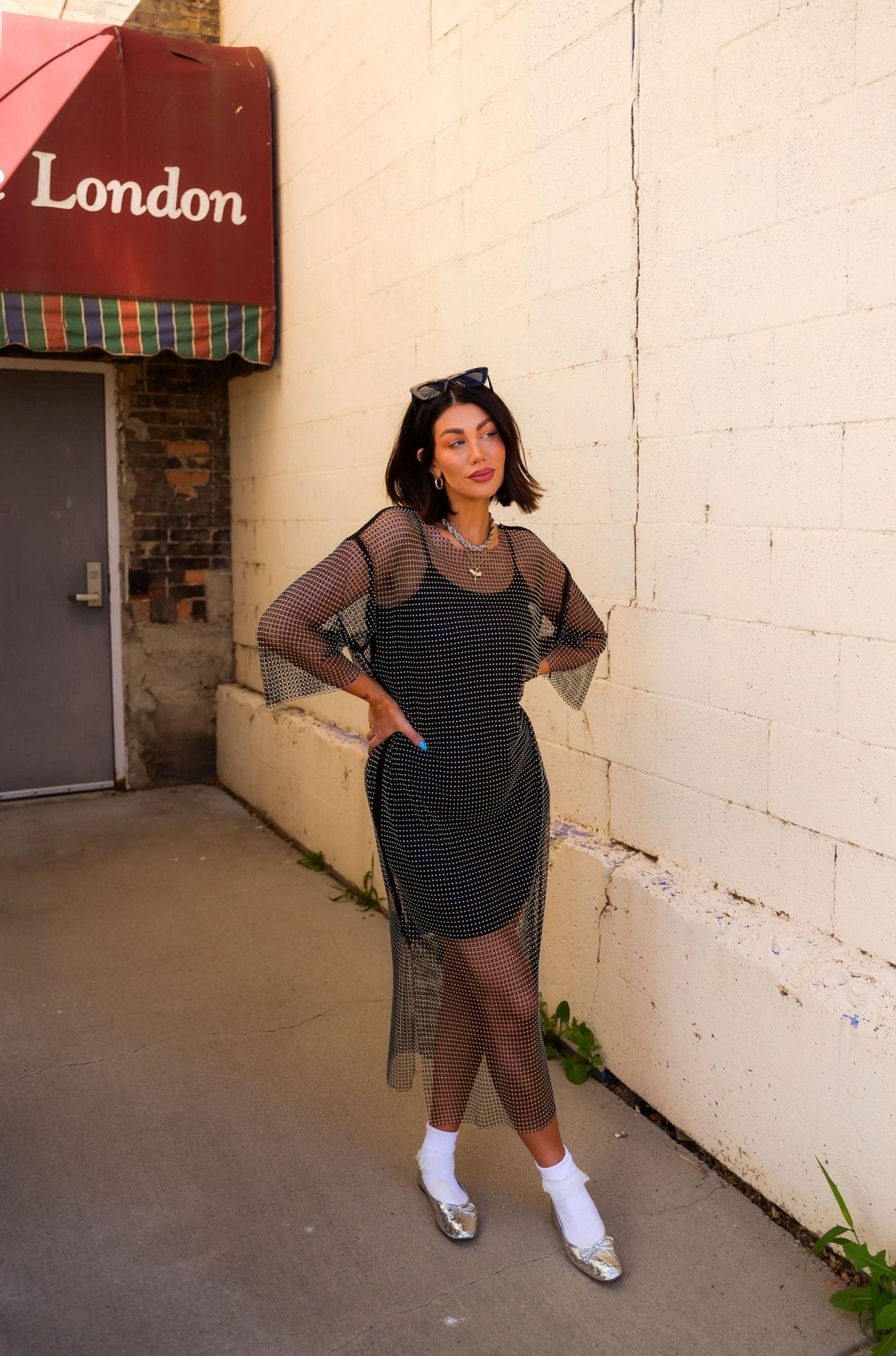 Mirrorball Mesh Dress + Slip