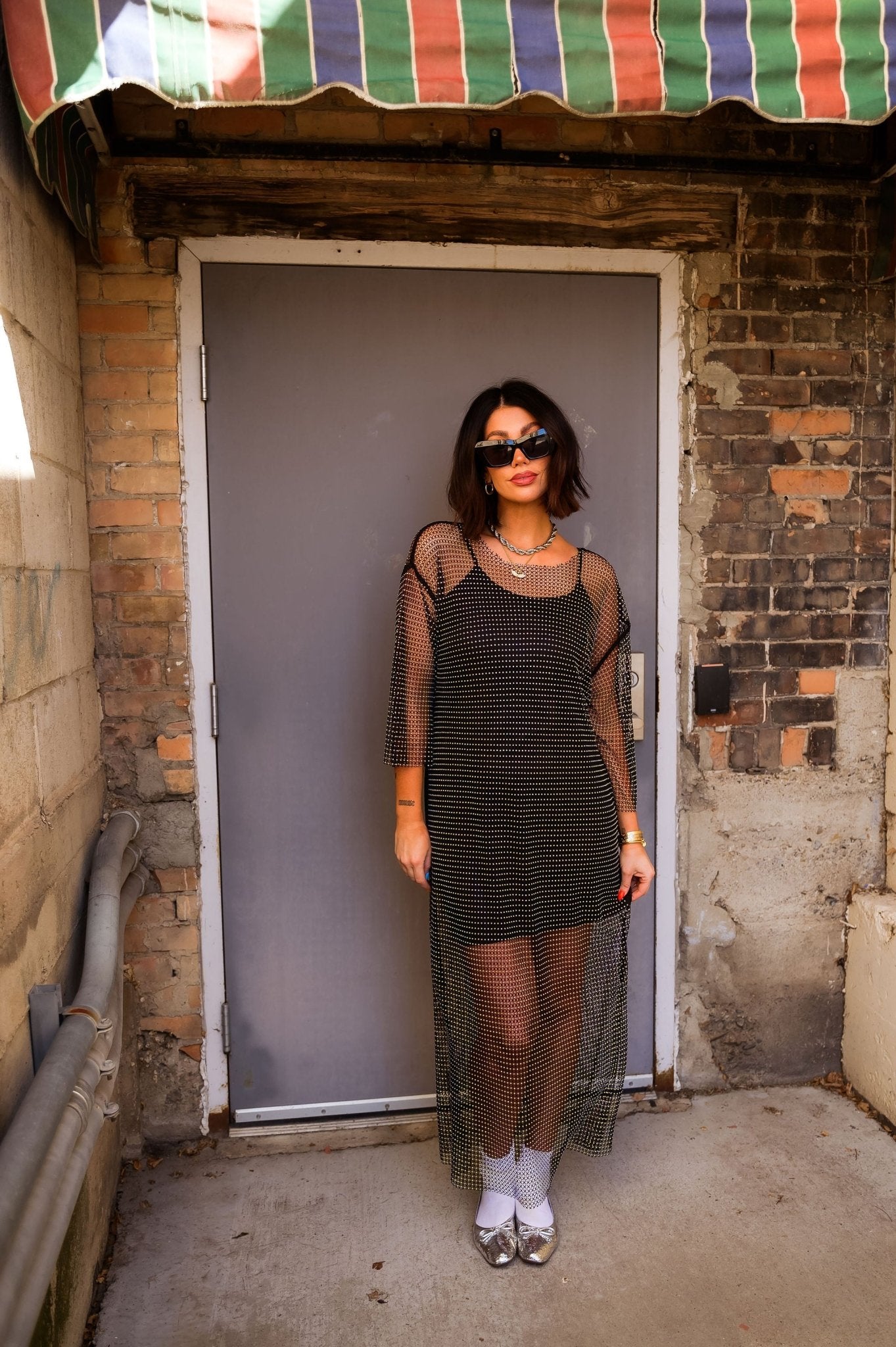 Mirrorball Mesh Dress + Slip