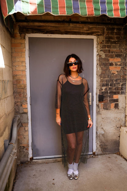 Mirrorball Mesh Dress + Slip