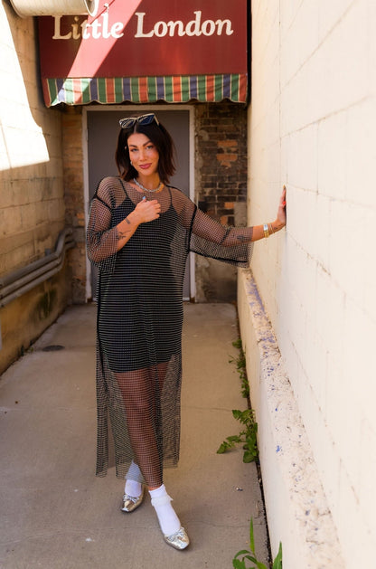Mirrorball Mesh Dress + Slip