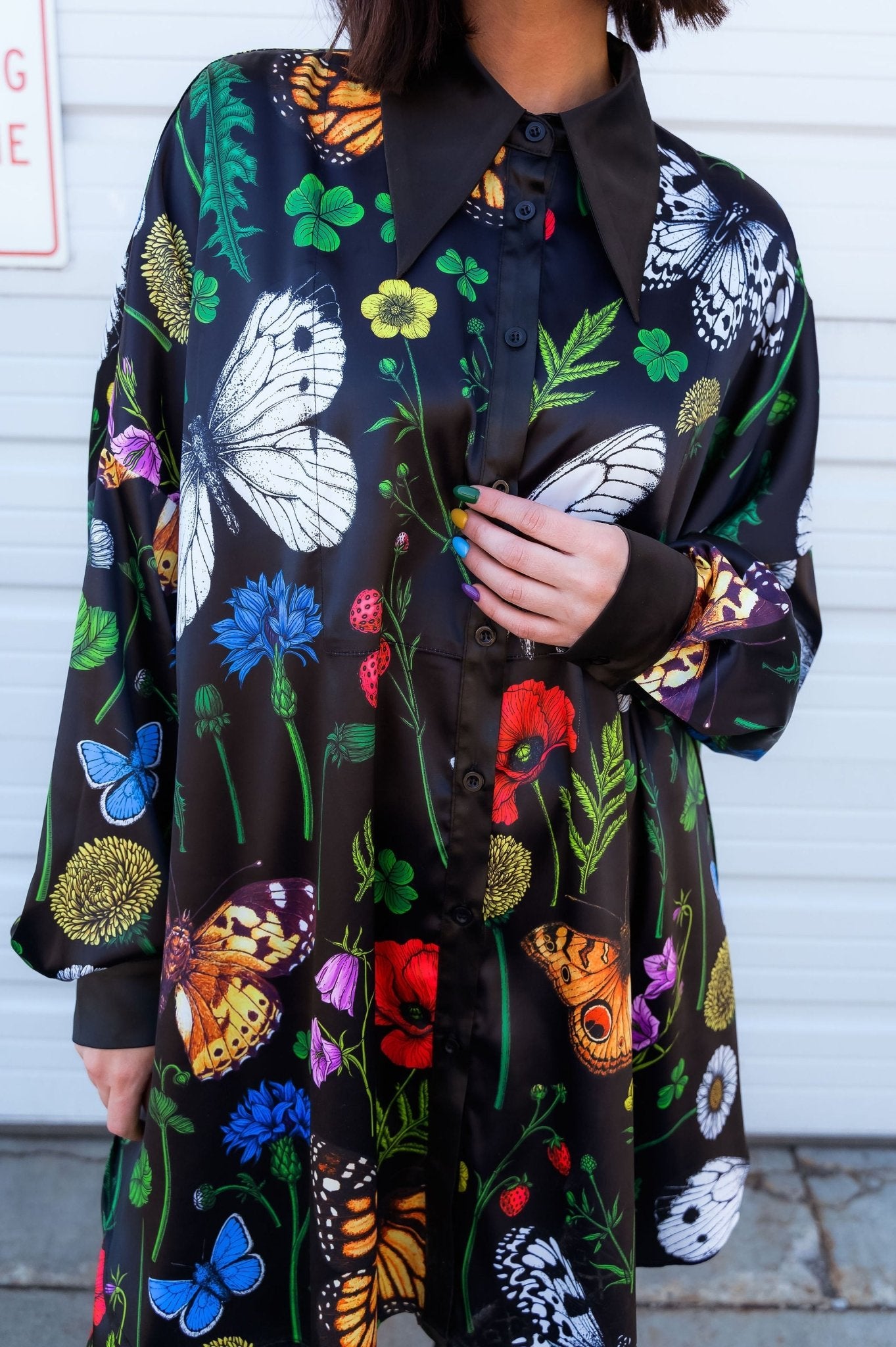 LALA ORIGINAL: Posh Satin Playsuit in Folklore Florals *RESTOCKED*