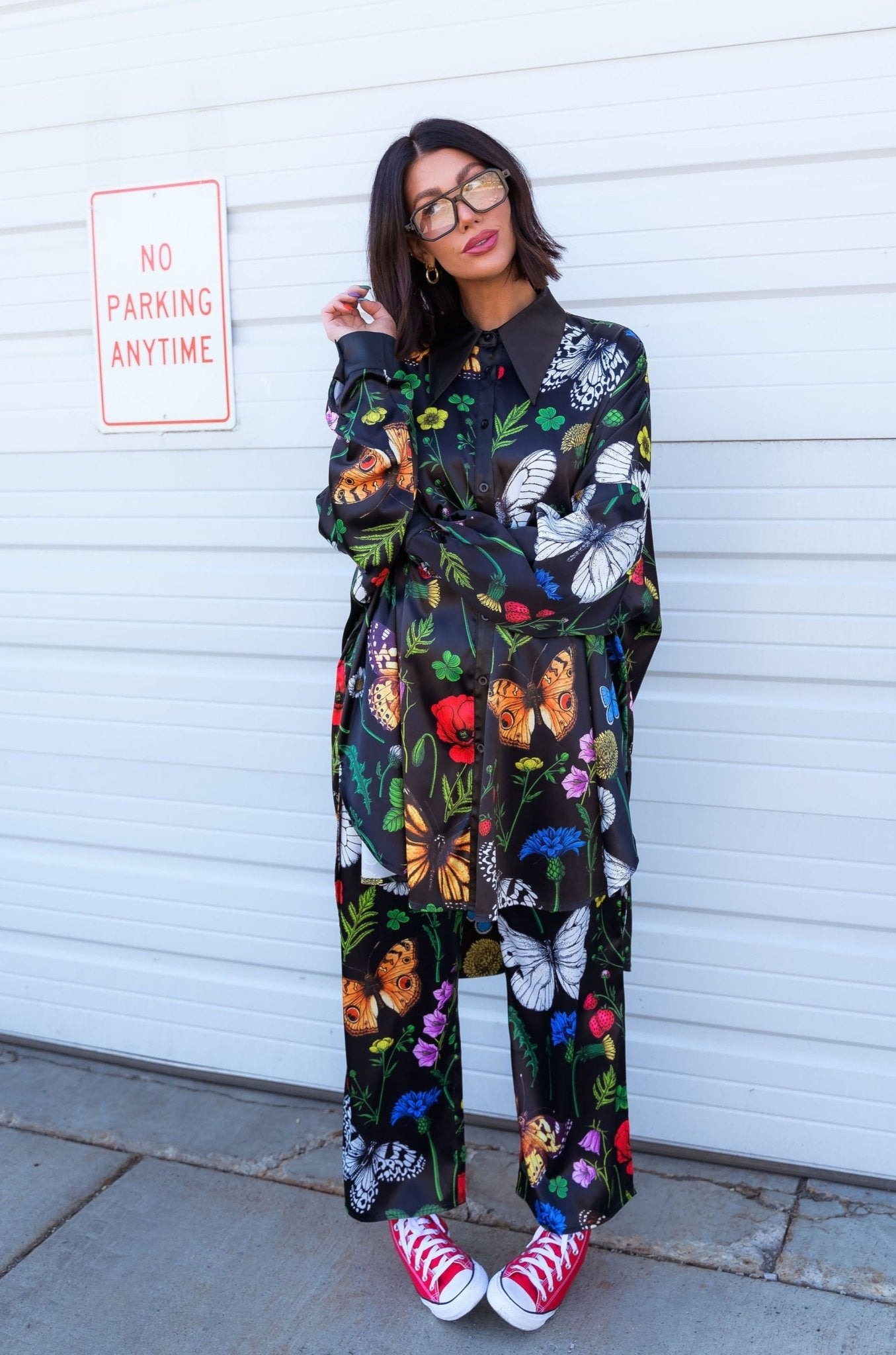 Posh Satin Playsuit in Folklore Florals Dressed in Lala