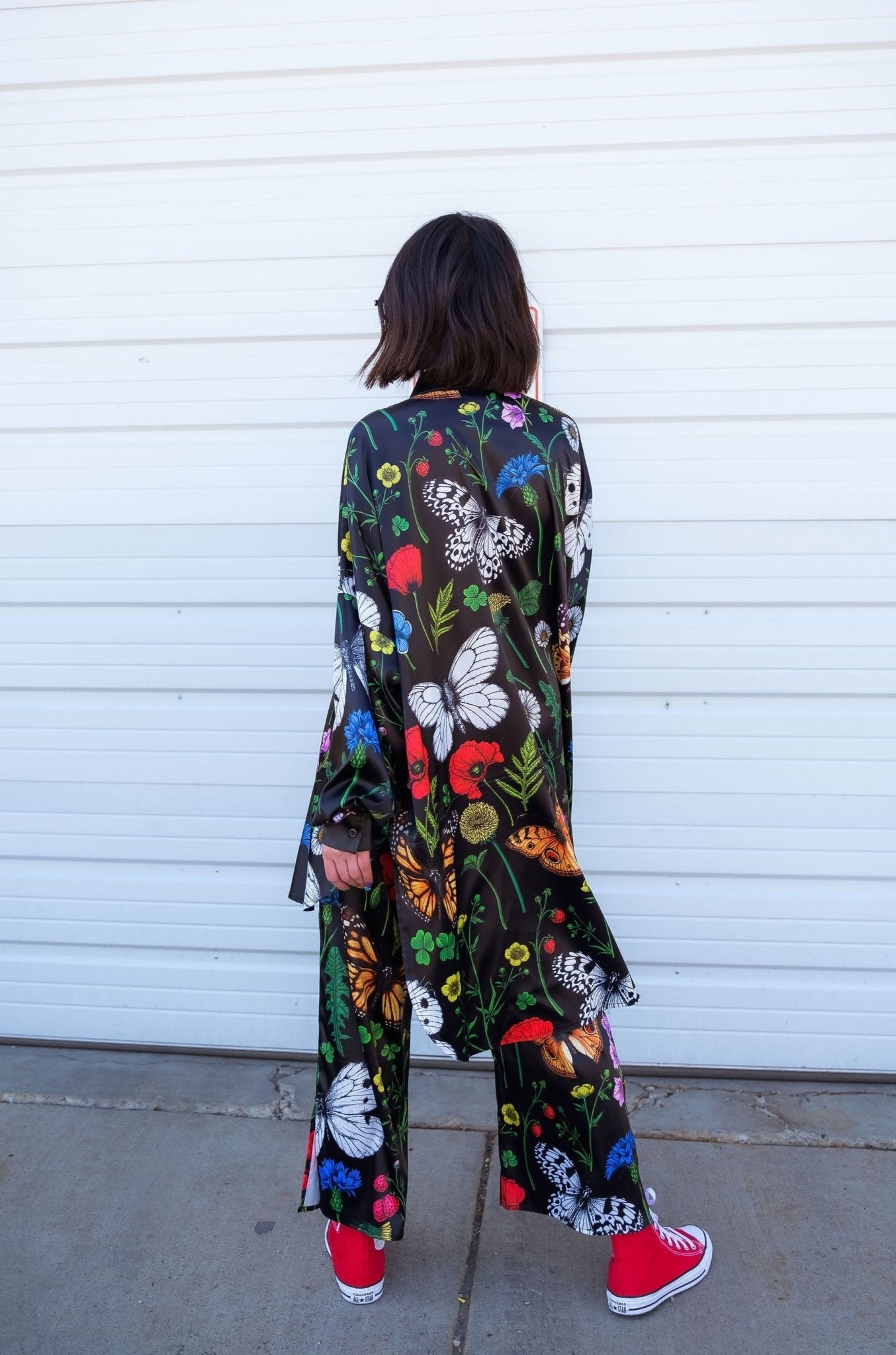 Posh Satin Playsuit in Folklore Florals Dressed in Lala