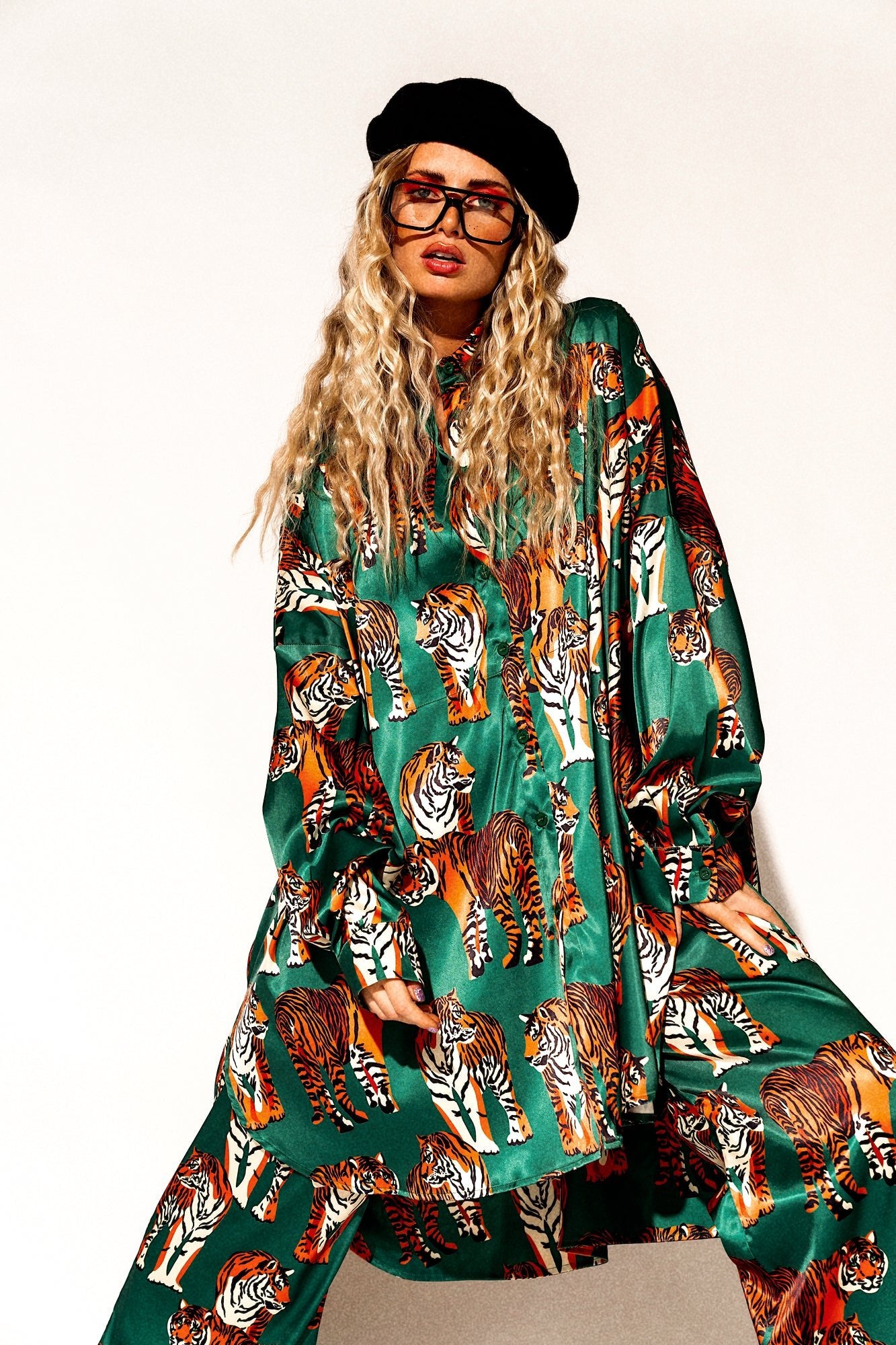 Posh Satin Playsuit in Tiger Tales Dressed in Lala