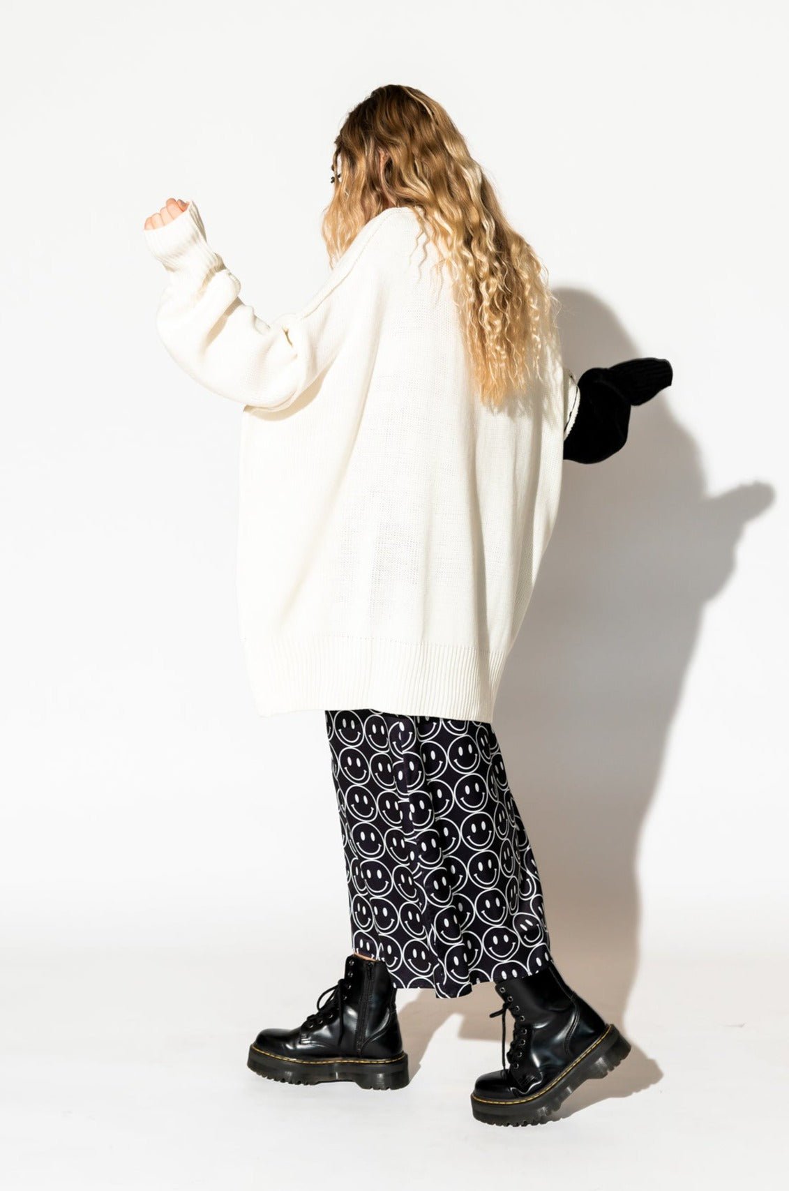Yin Yang Gang Oversized Knit in Black + White
