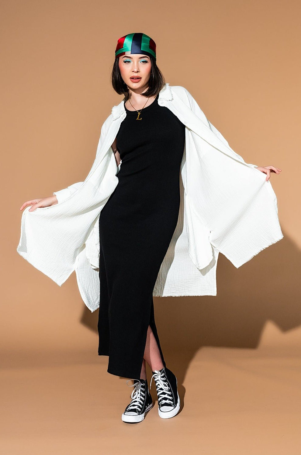 Lala Made Me Do It Oversized Button Up in White – Dressed in Lala