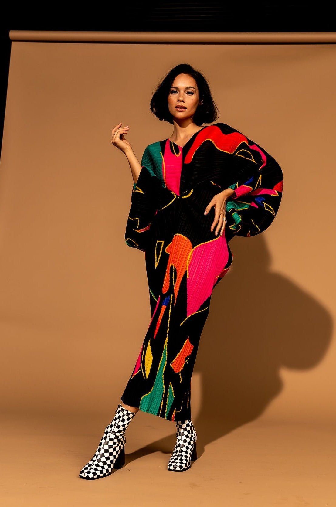 Woman Of The Hour Midi Dress in Black Dressed in Lala