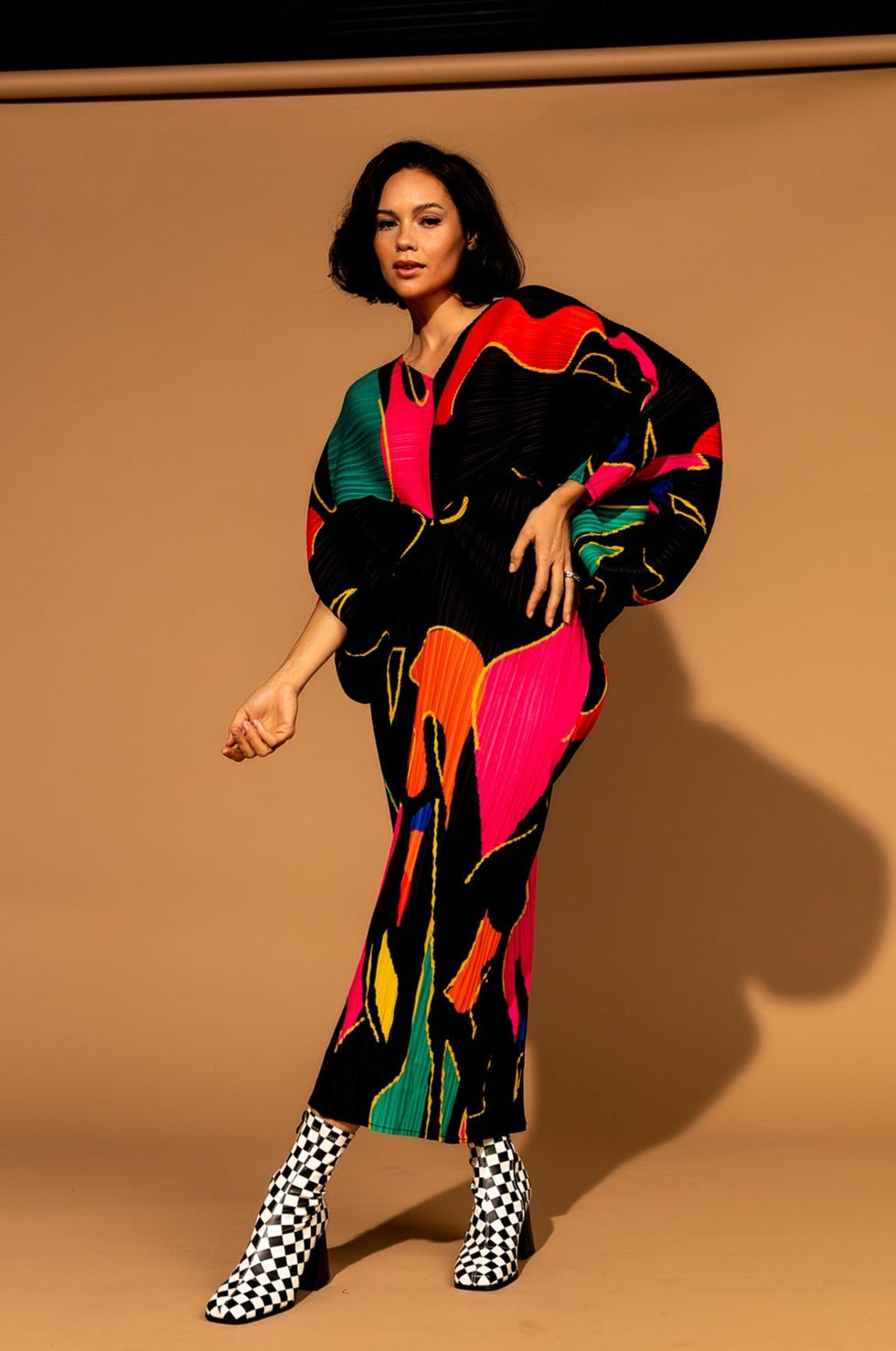 Woman Of The Hour Midi Dress in Black Dressed in Lala