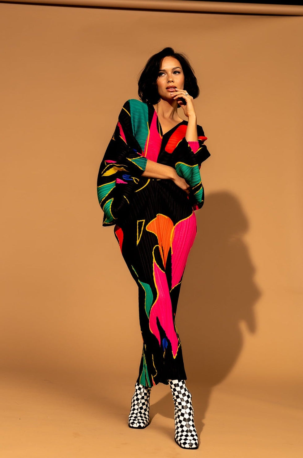 Woman Of The Hour Midi Dress in Black Dressed in Lala