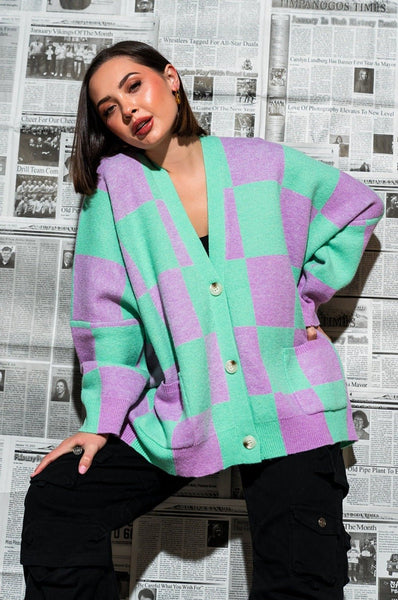 トップス SON OF THE CHEESE Bulky Check Cardigan SON OF THE CHEESE（サノバチーズ）の「【SON OF THE CHEESE