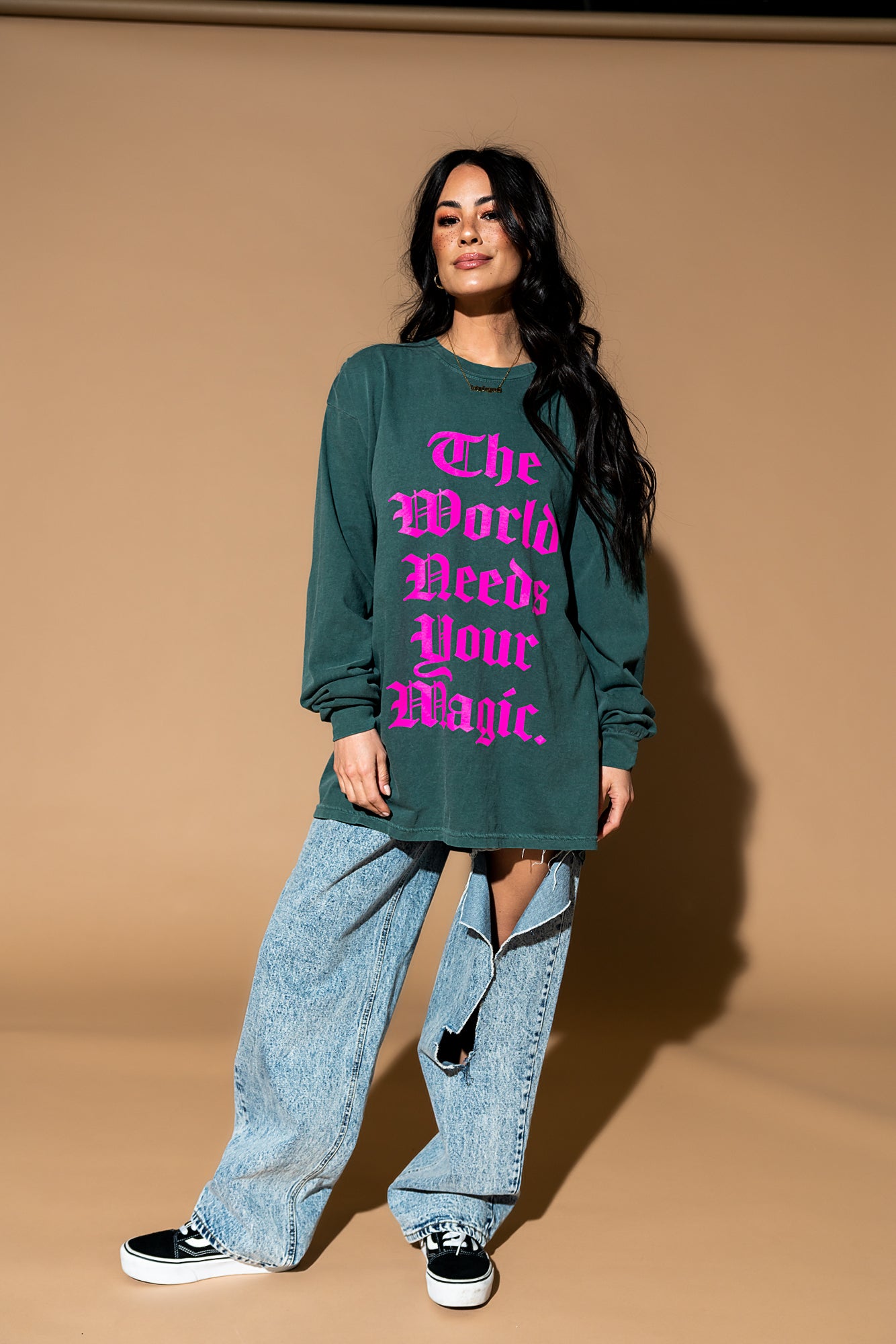 The World Needs Your Magic Mantra Oversized Long Sleeve Tee *RESTOCKED*