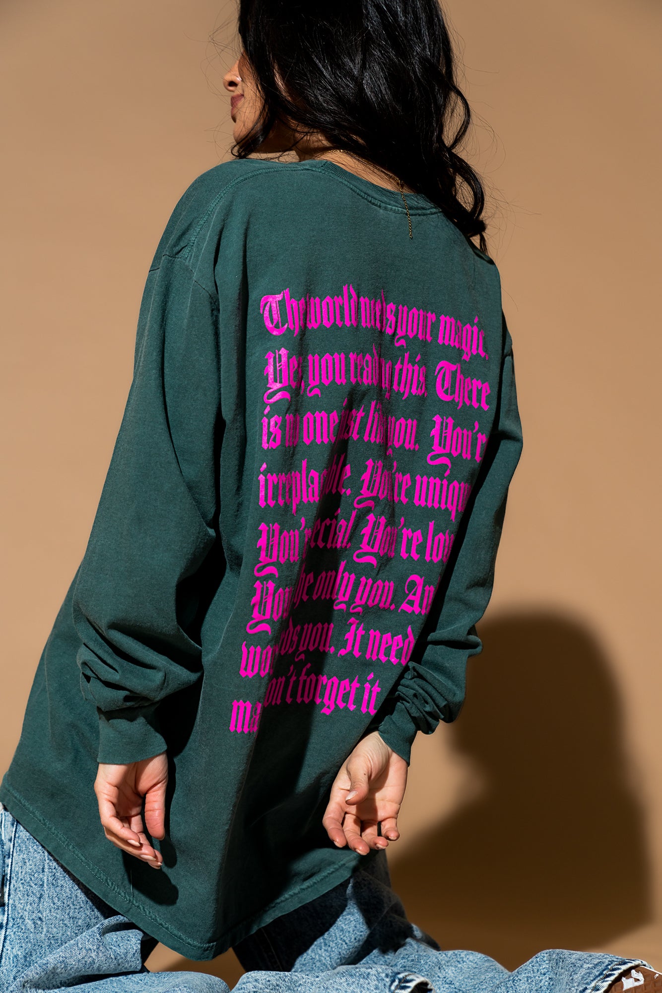 The World Needs Your Magic Mantra Oversized Long Sleeve Tee *RESTOCKED*