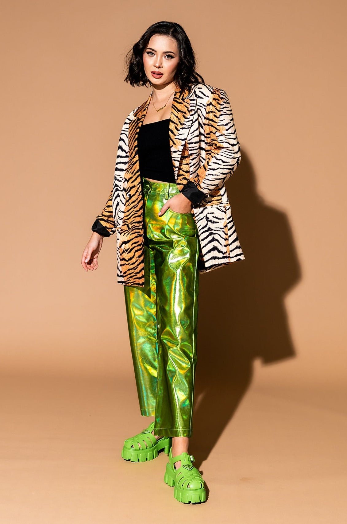 Make Me Wanna Lala Boyfriend Blazer in Tigress