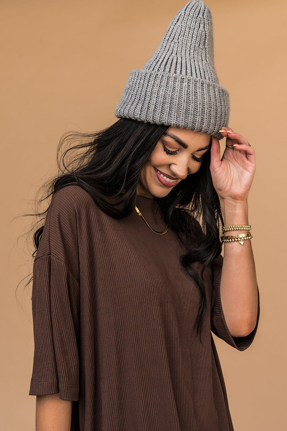 Lex Ribbed Playsuit in Mocha Dressed in Lala