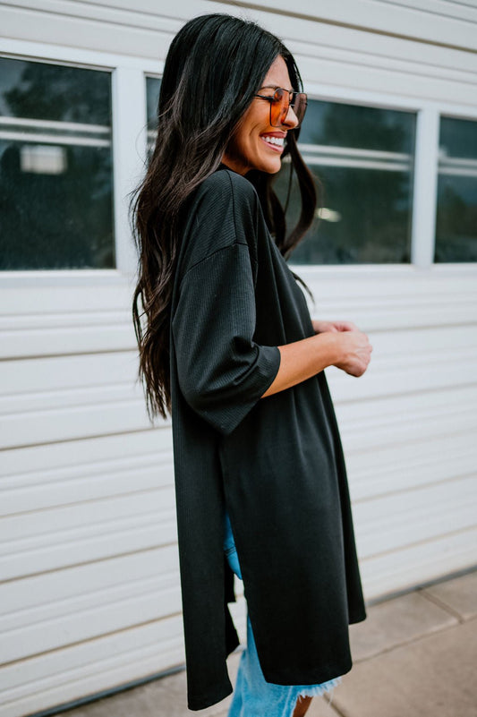 Lala Icon Mock Neck Top in Black