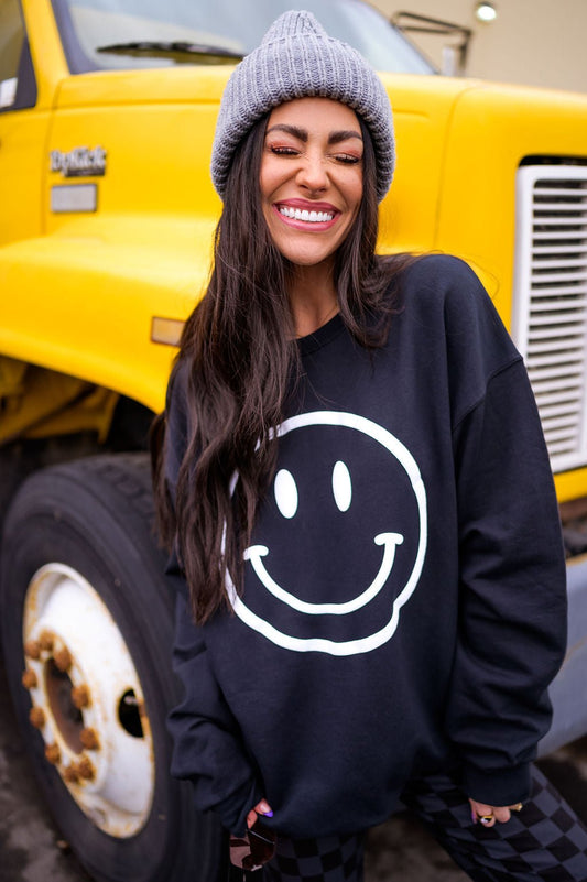 The World Needs Your Magic Puff Print Pullover in Black + White