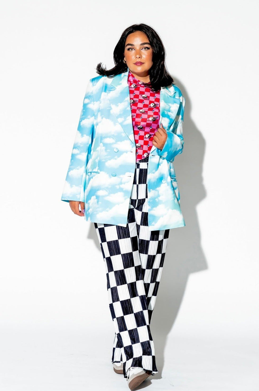 Make Me Wanna Lala Boyfriend Blazer in Cloud Nine Dressed in Lala