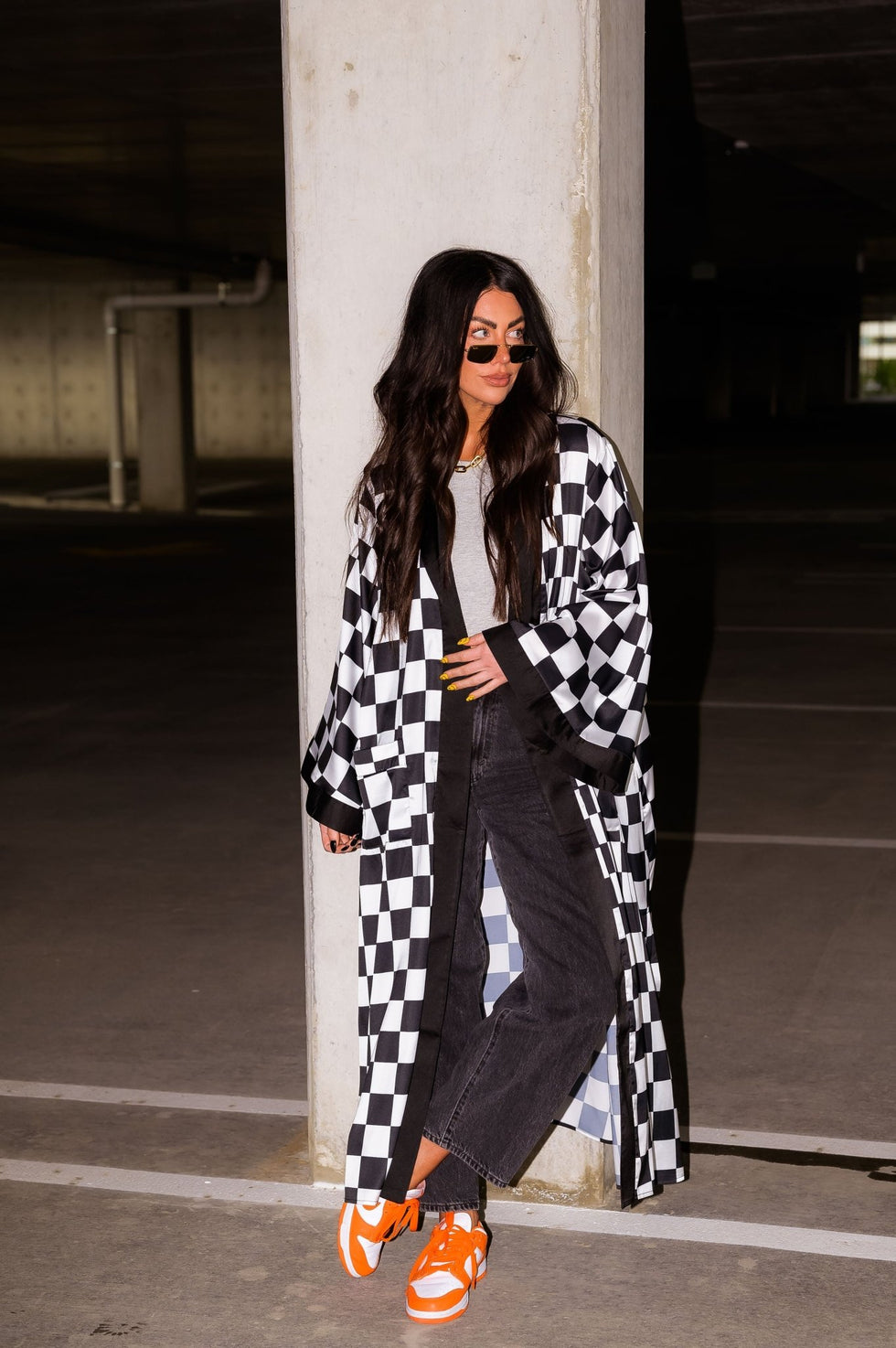 Good Karma Kimono in Checkerboard Dressed in Lala