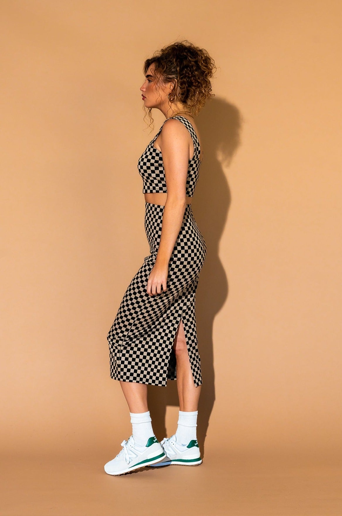 Looking Good Print Top + Skirt Set in Checkerboard